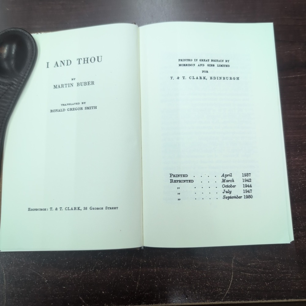 I And Thou by Martin Buber Modern Reprint Hardcover Philosophy Book T&T Clark - Picture 3 of 3